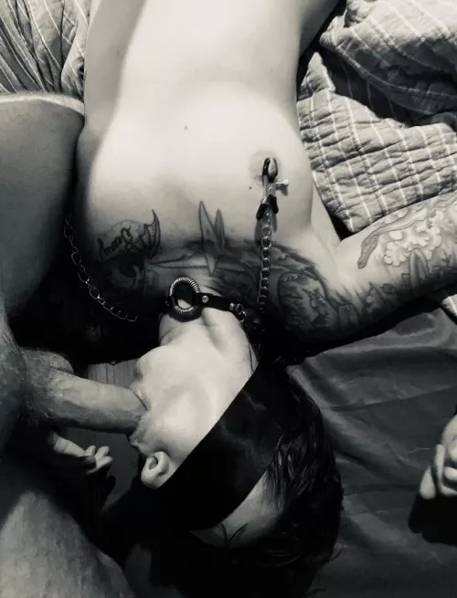 She was tied up and ready for me this time.