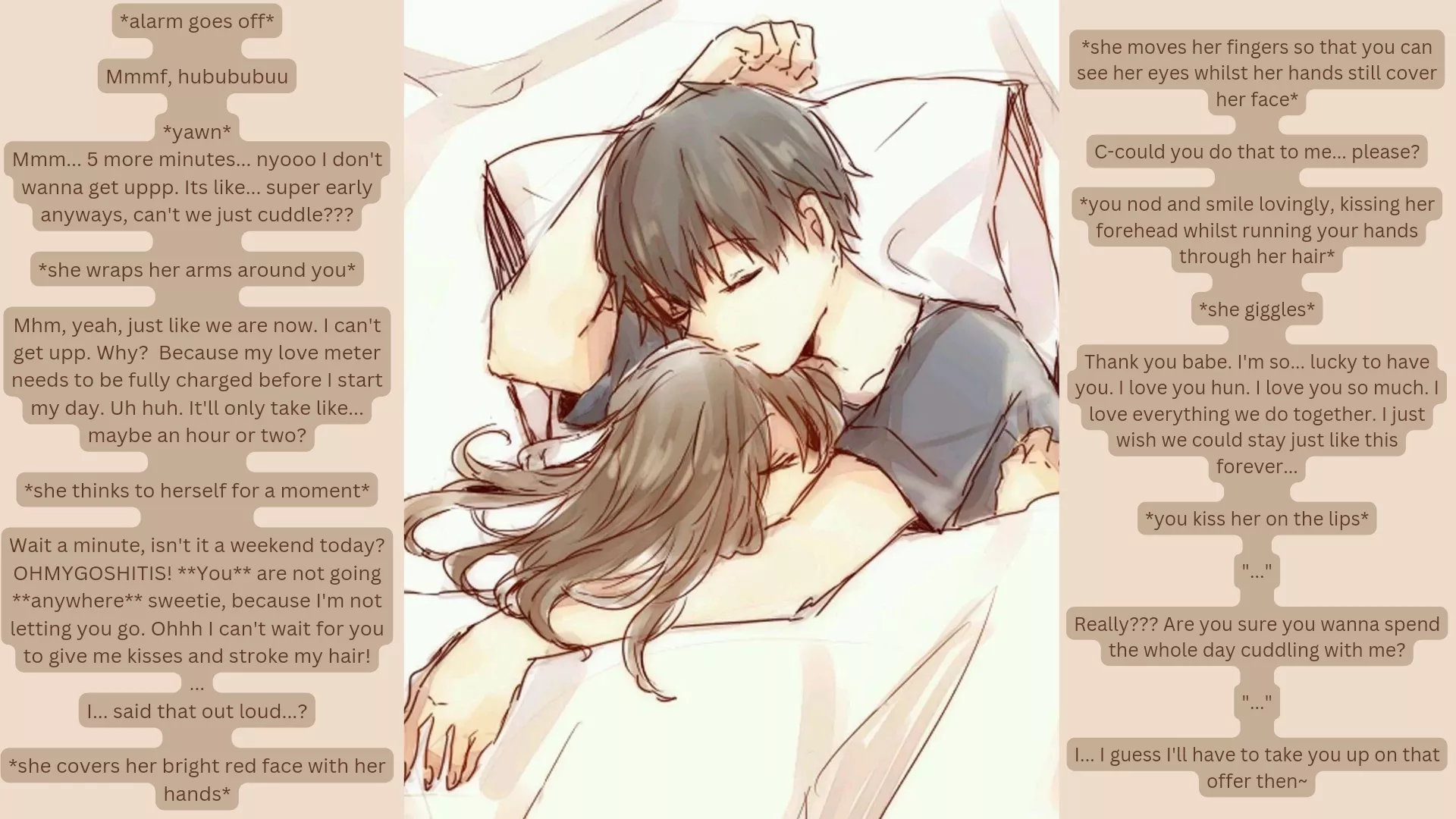 Sleepy girlfriend won't let you go! (no sex) (cute) (needy) (sleepy) (cuddles) (loving) (appriciating you) Sleepy girlfriend won't let you go! (no sex) (cute) (needy) (sleepy) (cuddles) (loving) (appriciating you)