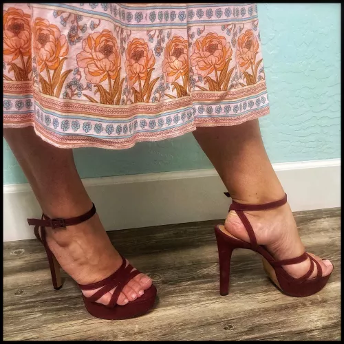 Strappy maroon platform (Jessica Simpson’s)