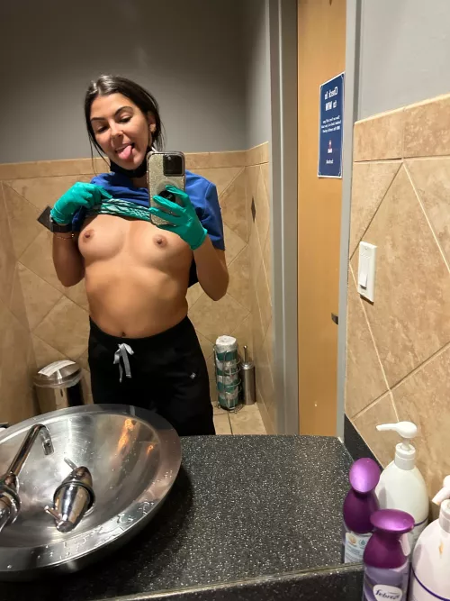 Titties and Scrubs and Gloves - the gloves were a special request!