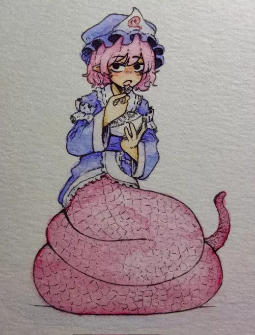 Yuyuko lamia by @hayoibu [Touhou Project]