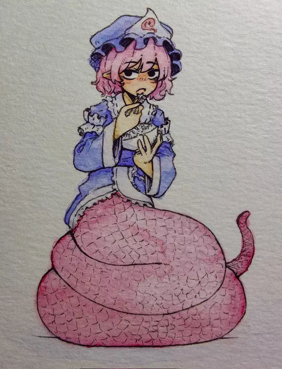 Yuyuko lamia by @hayoibu [Touhou Project]