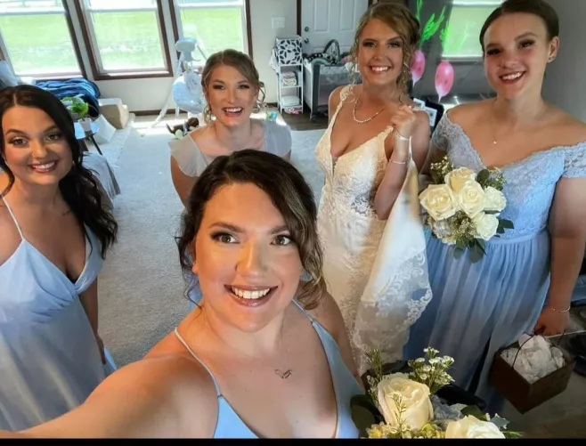 Bride and bridesmaids