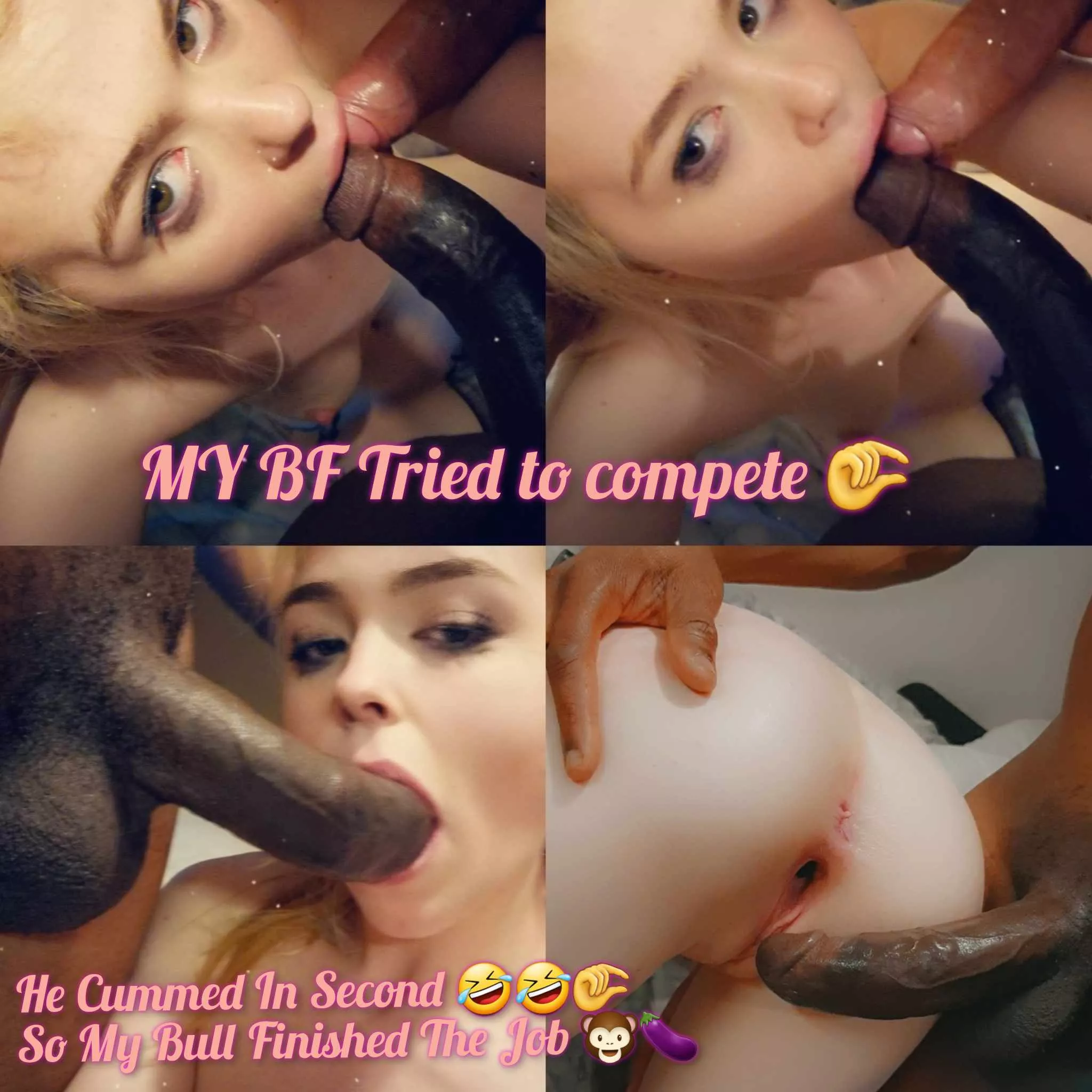 [Cuck] Bf asked me to spend a night at home for once this week, he tried to compete with my bull hoping i came home more often.. he failed miserably 🤣🤣🤣