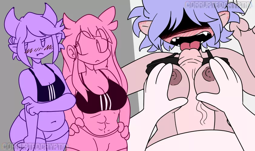 Girlfriends support each other (Corrupted Cryptid)