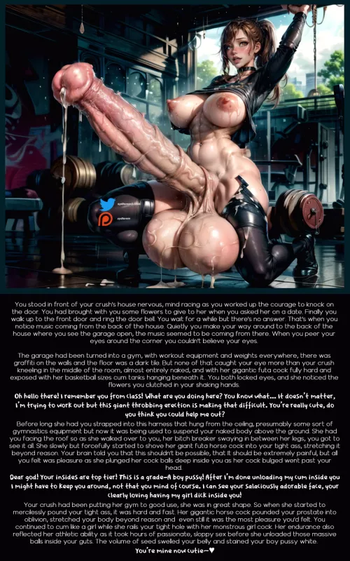 Helping out your athletic crush [Futa x male] [Ass pounding] [Hyper cock] [Excessive cum]