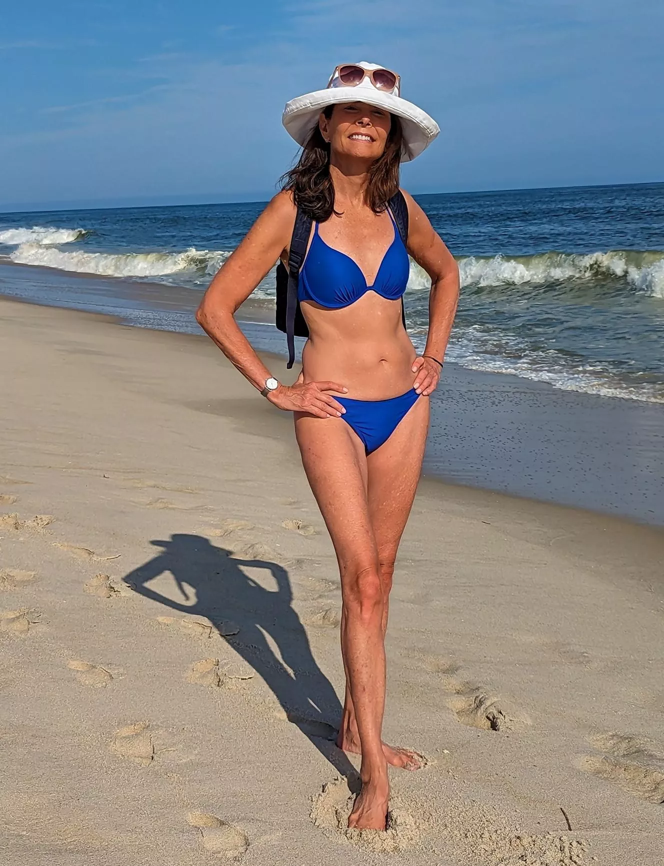 Hottest GILF on the beach at 62f??? (The beach was VERY empty) lol