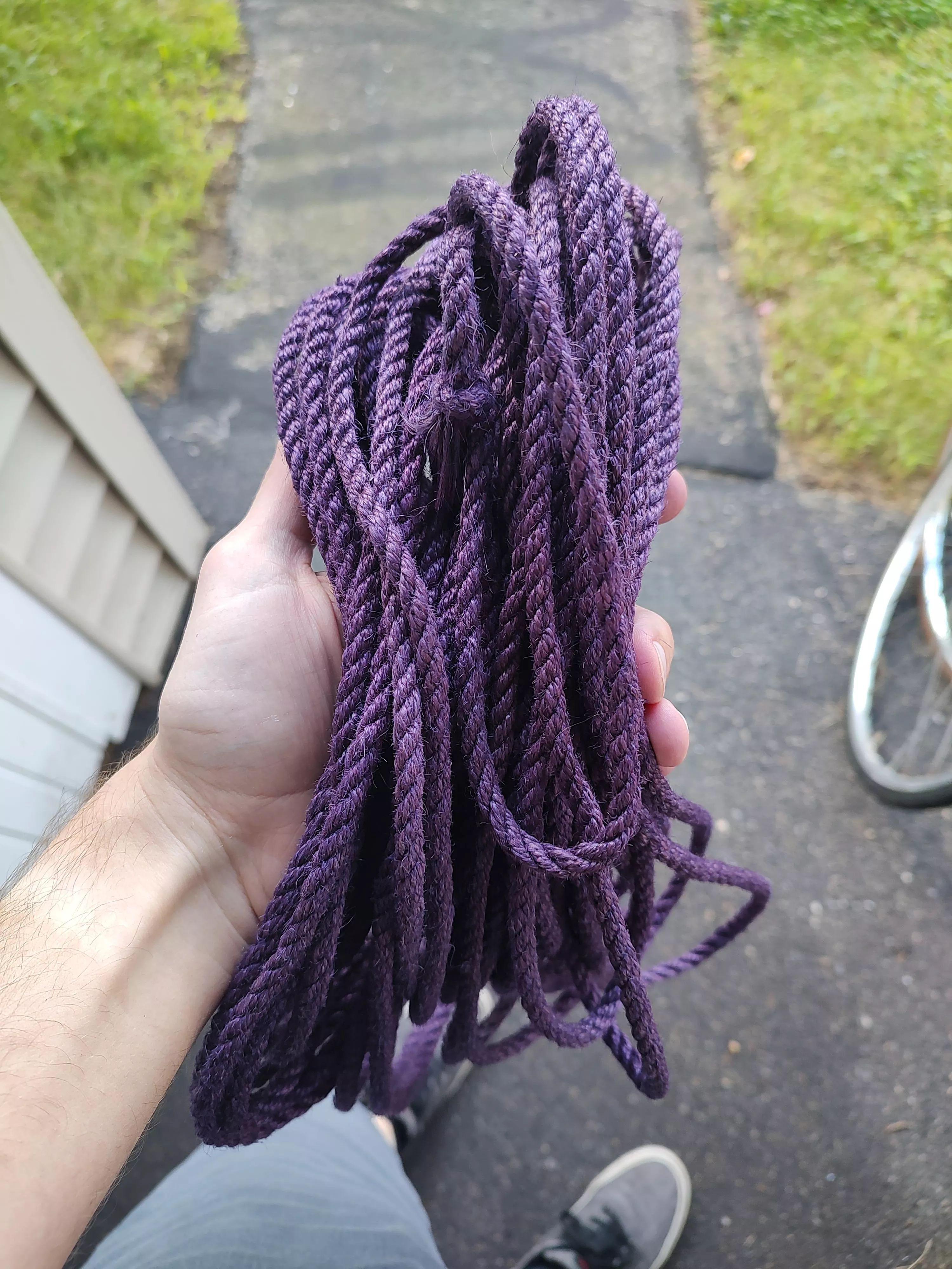 Latest attempt at rope dyeing turned out quite well!
