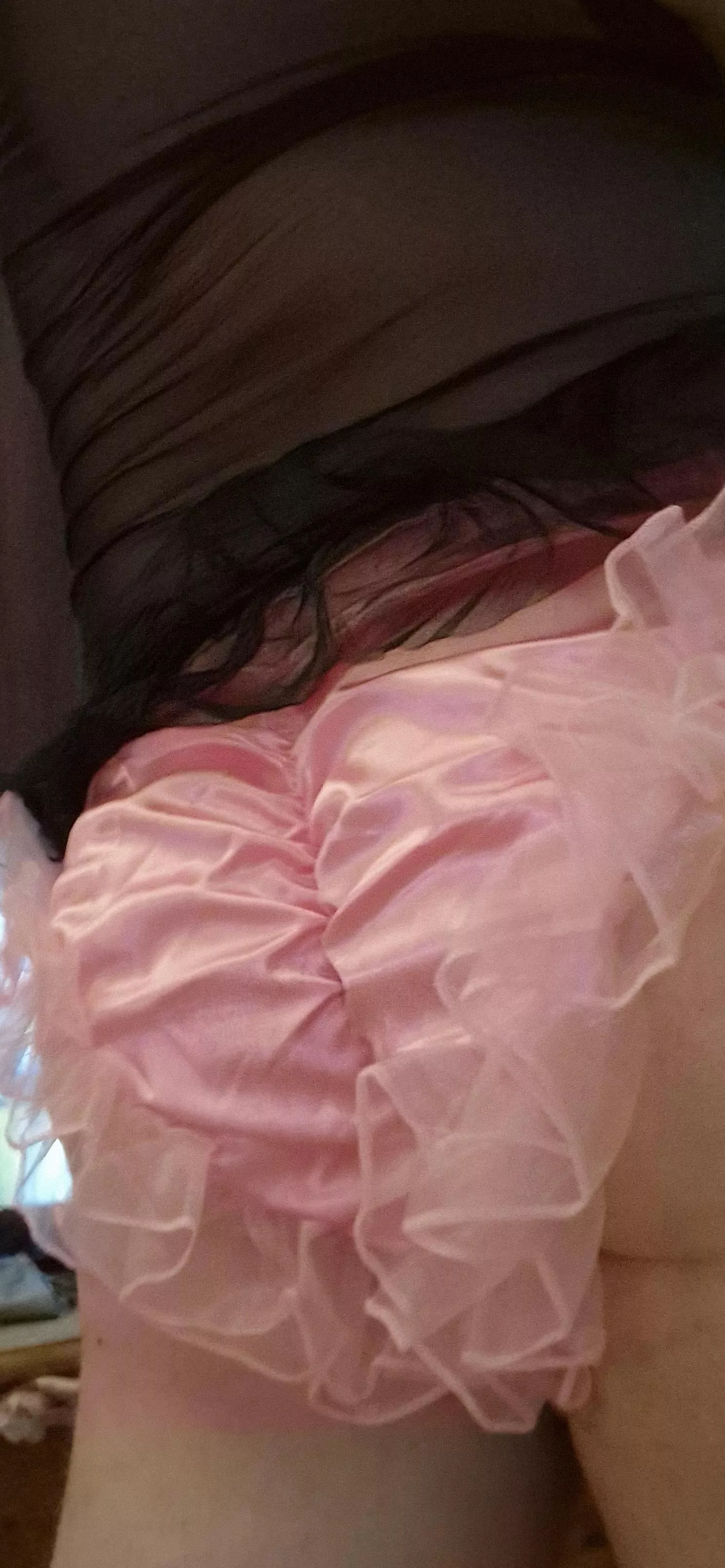 My pink frilly satin panties