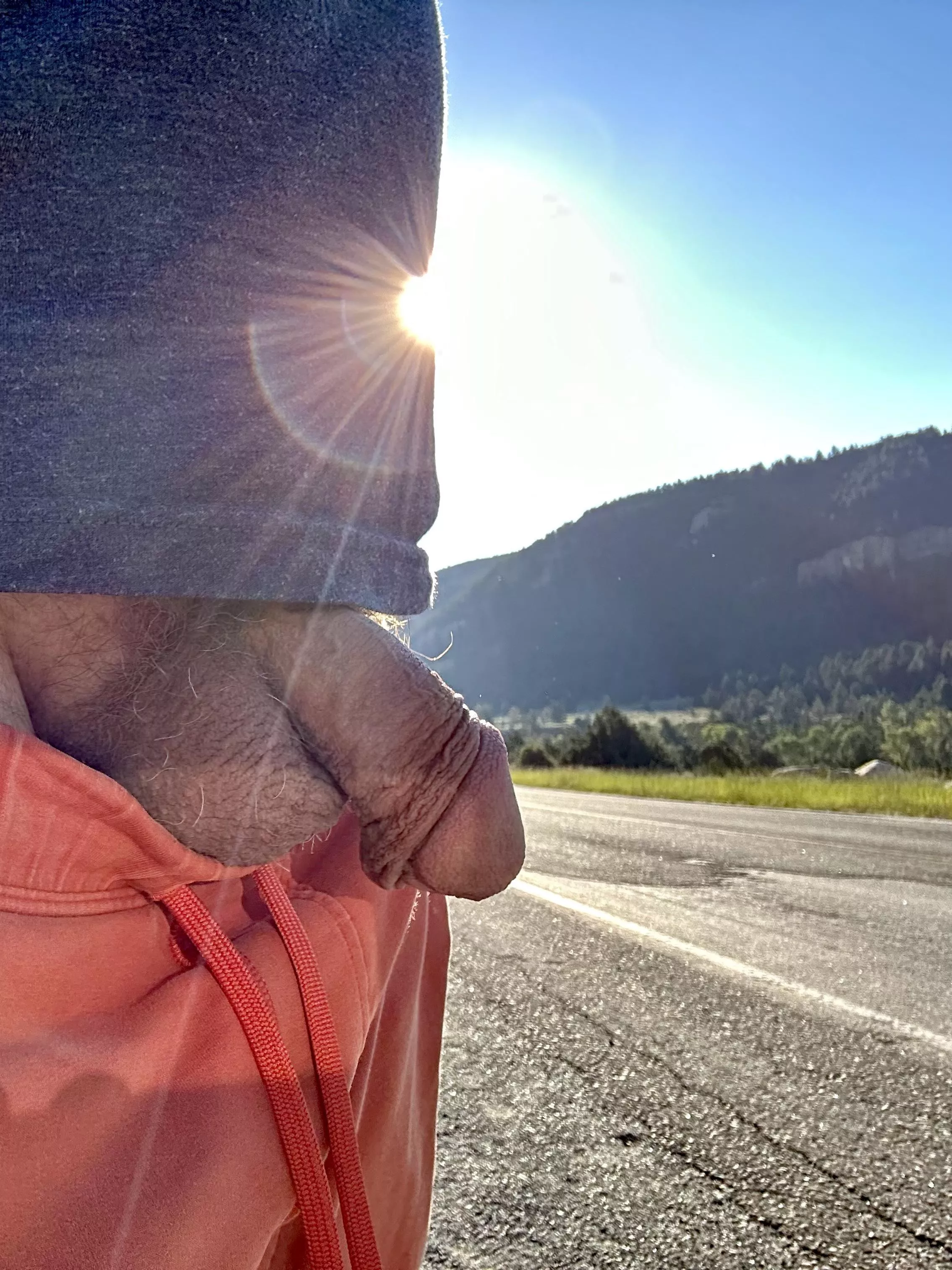 Right on the side of the road. Totally got caught.