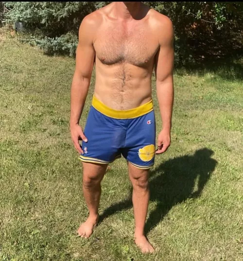 Thank goodness for basketball shorts on a hot summers day!