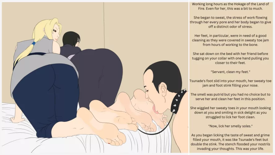 Tsunade's Foot Slave [ Feet ] [ Sweat ] [ Femdom ] ( Artist : Peperpee ) [ Comms are open ]