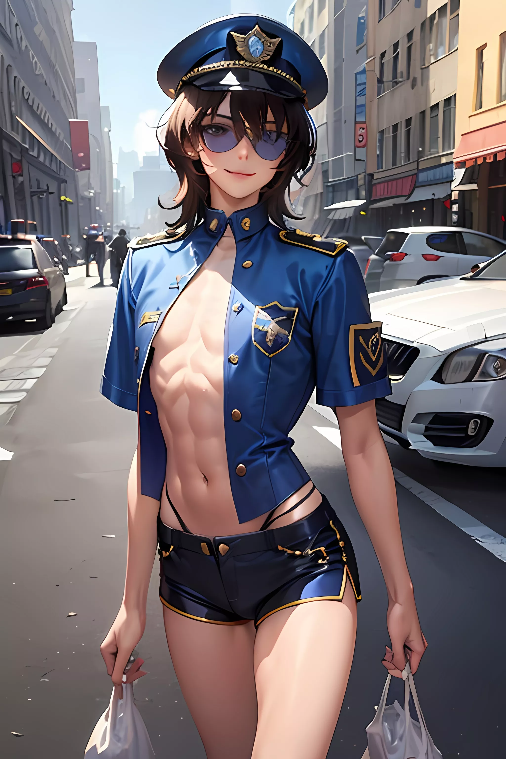 (AI) Only good cop = Femboy twink cop