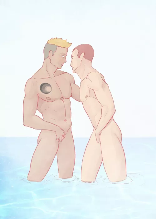 Alone in a steamy pool