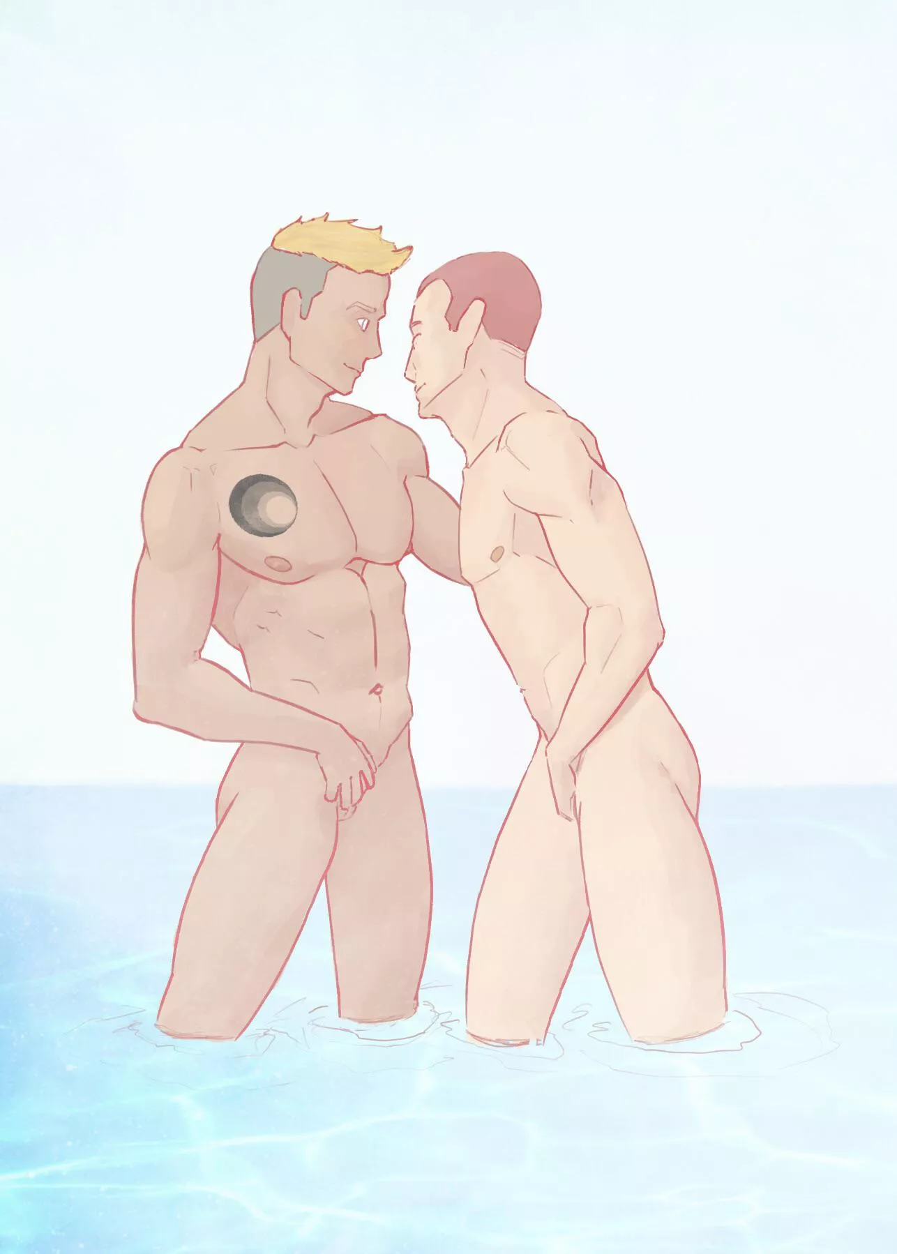 Alone in a steamy pool