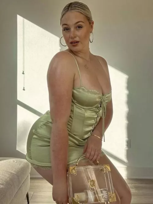 Blonde in gold dress