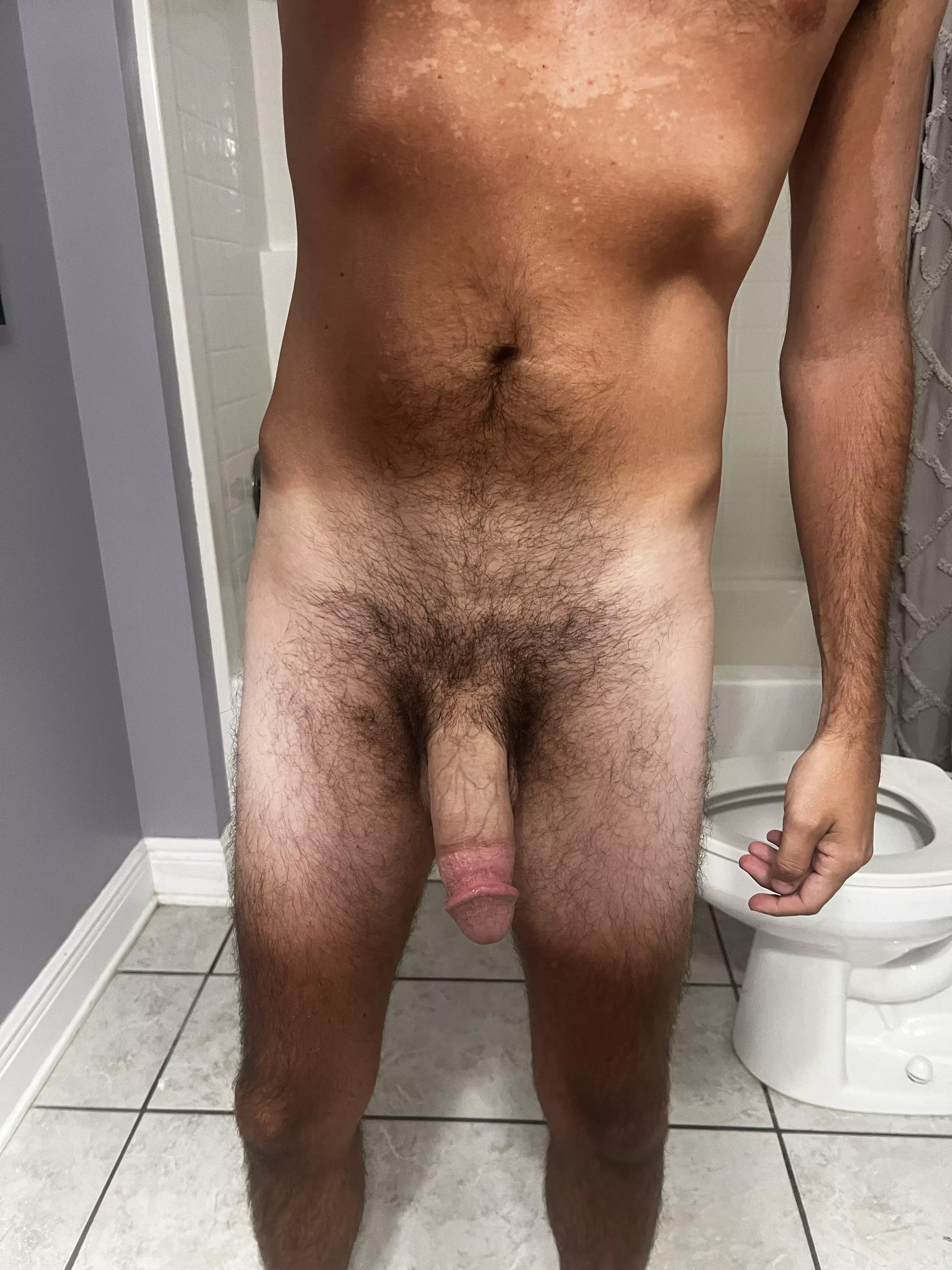 Cock looks better with a little fur
