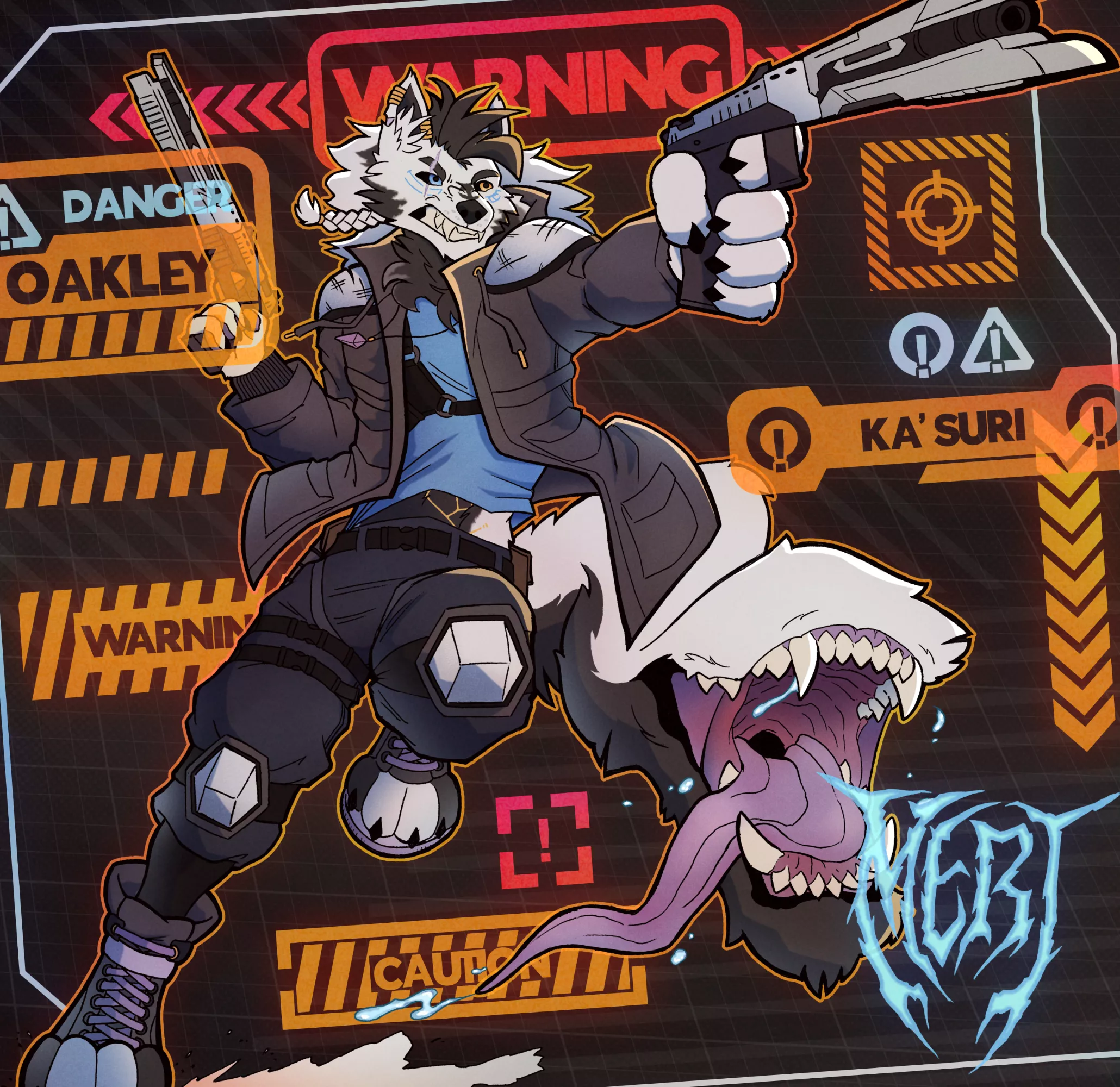 Just finished this extra fun commission!!! gods I love how it came out. Very color. I feel I can crunch through the signs (art by me :3)