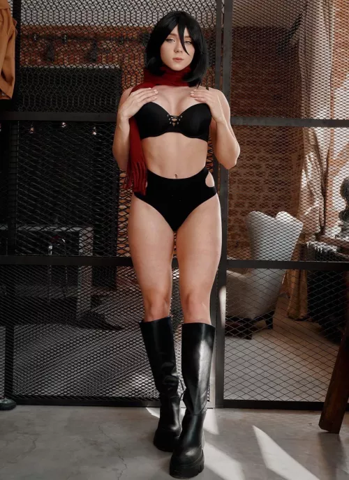 Mikasa Ackerman from Attack on Titan cosplay by SweetieFox