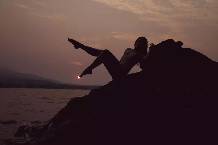 Sunset nudes on the beach