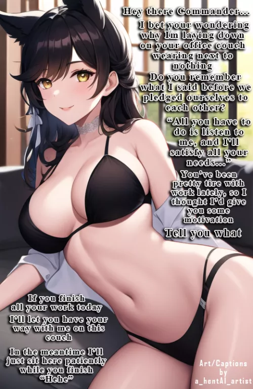 Tell You What... [Atago][AzureLane][Voyeur][Vanilla][Lingerie][Caring] [Eager Sex] [Implied Sex]