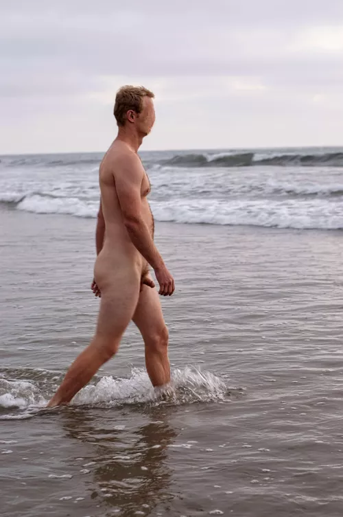 Time to cool off after basking on the sand