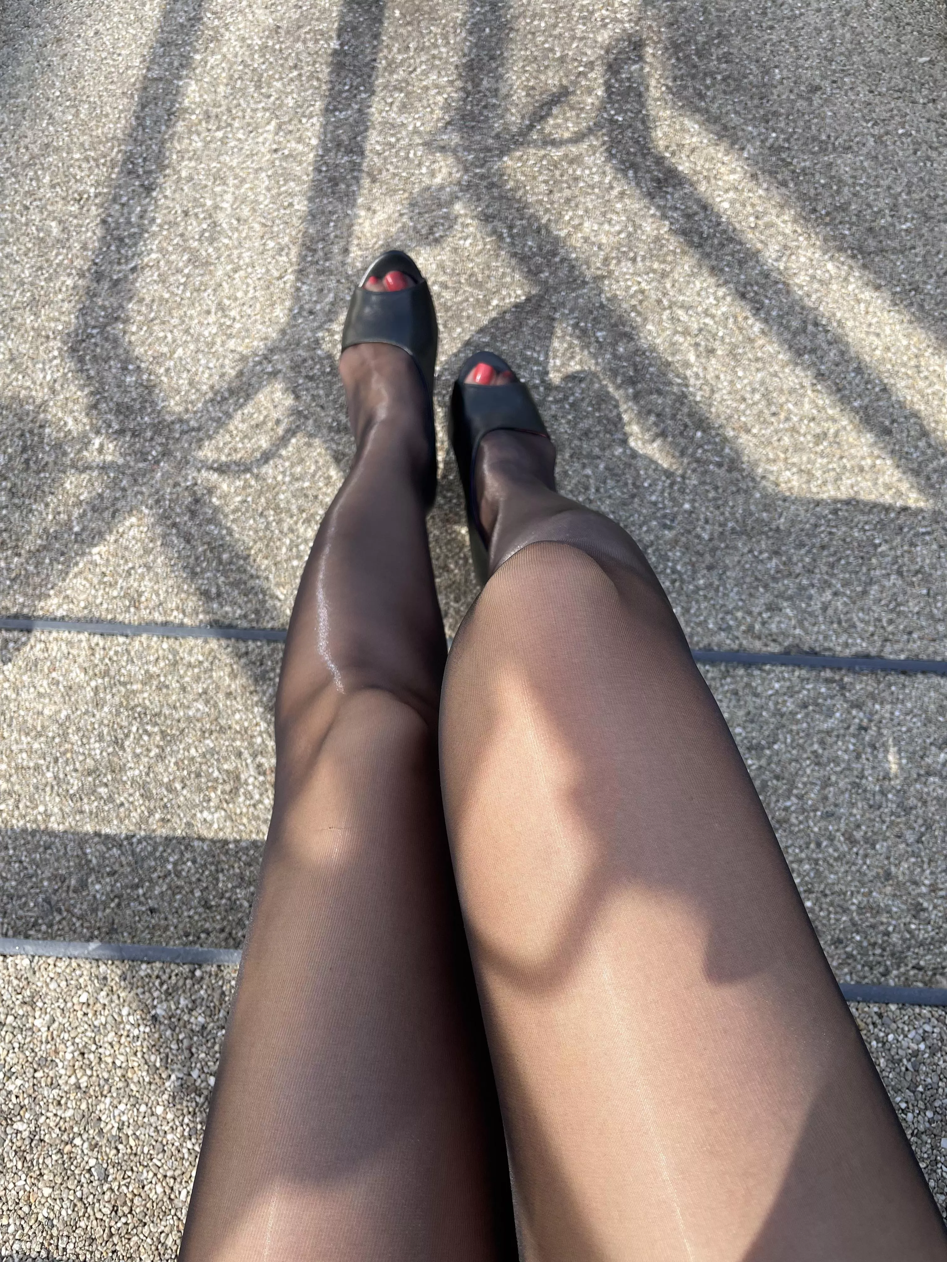 Wearing my shiny black pantyhose, hope you like it 😉