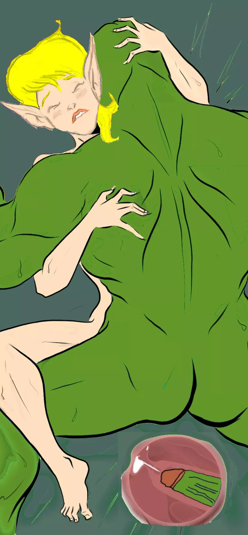 Elf Girl and Her Orc Lover (Edit, PookieArt)