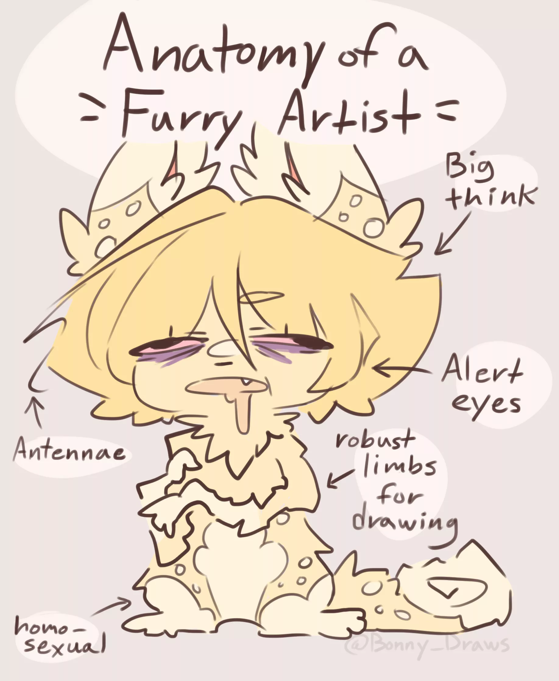 (art by me) Anatomy of a Furry Artist