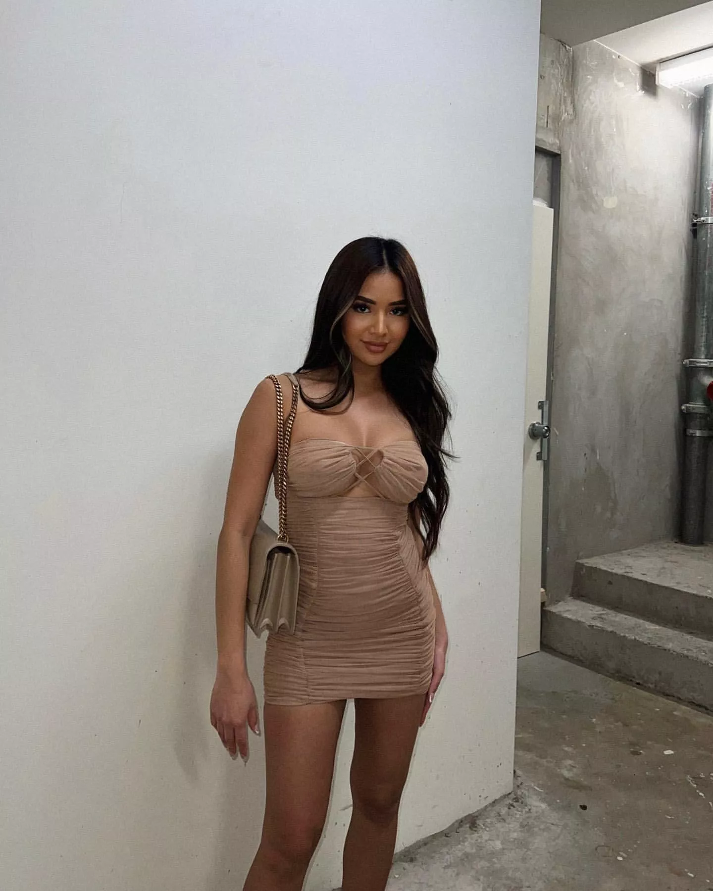 Asian in tight short dress