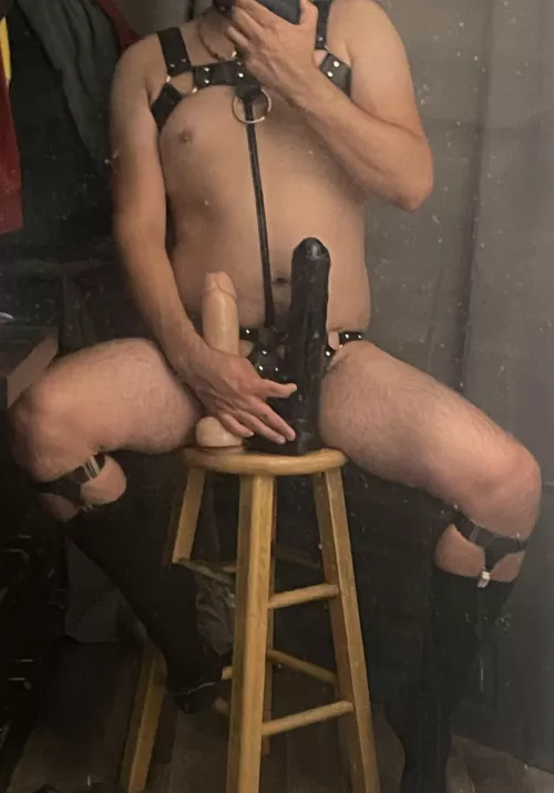 I hope my dad hears me moan next door.