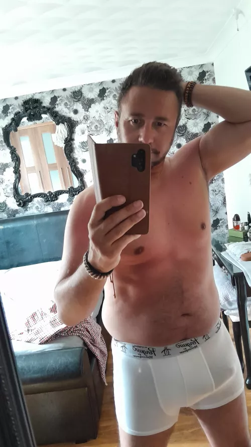 Stripped down to my underwear