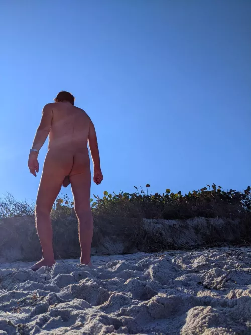 At a nude beach