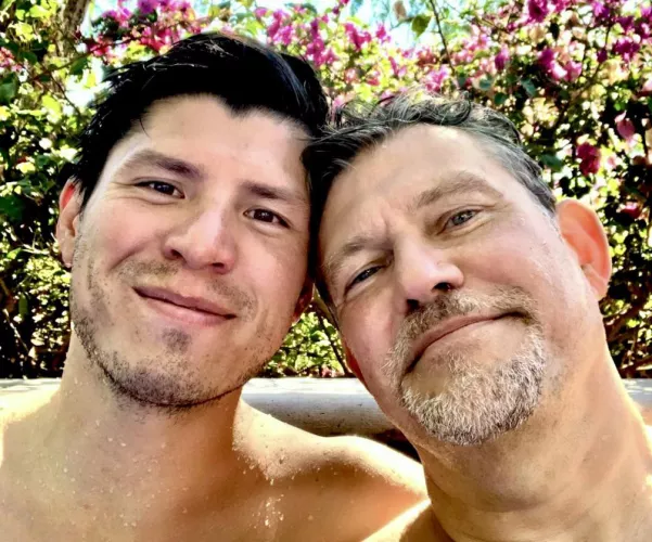 Husband and I say hey!