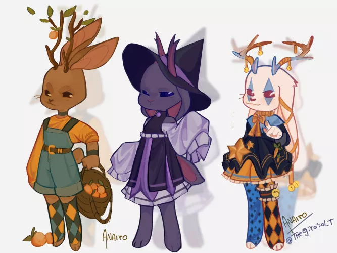 jackalopes adoptables via kofi! (art by me)