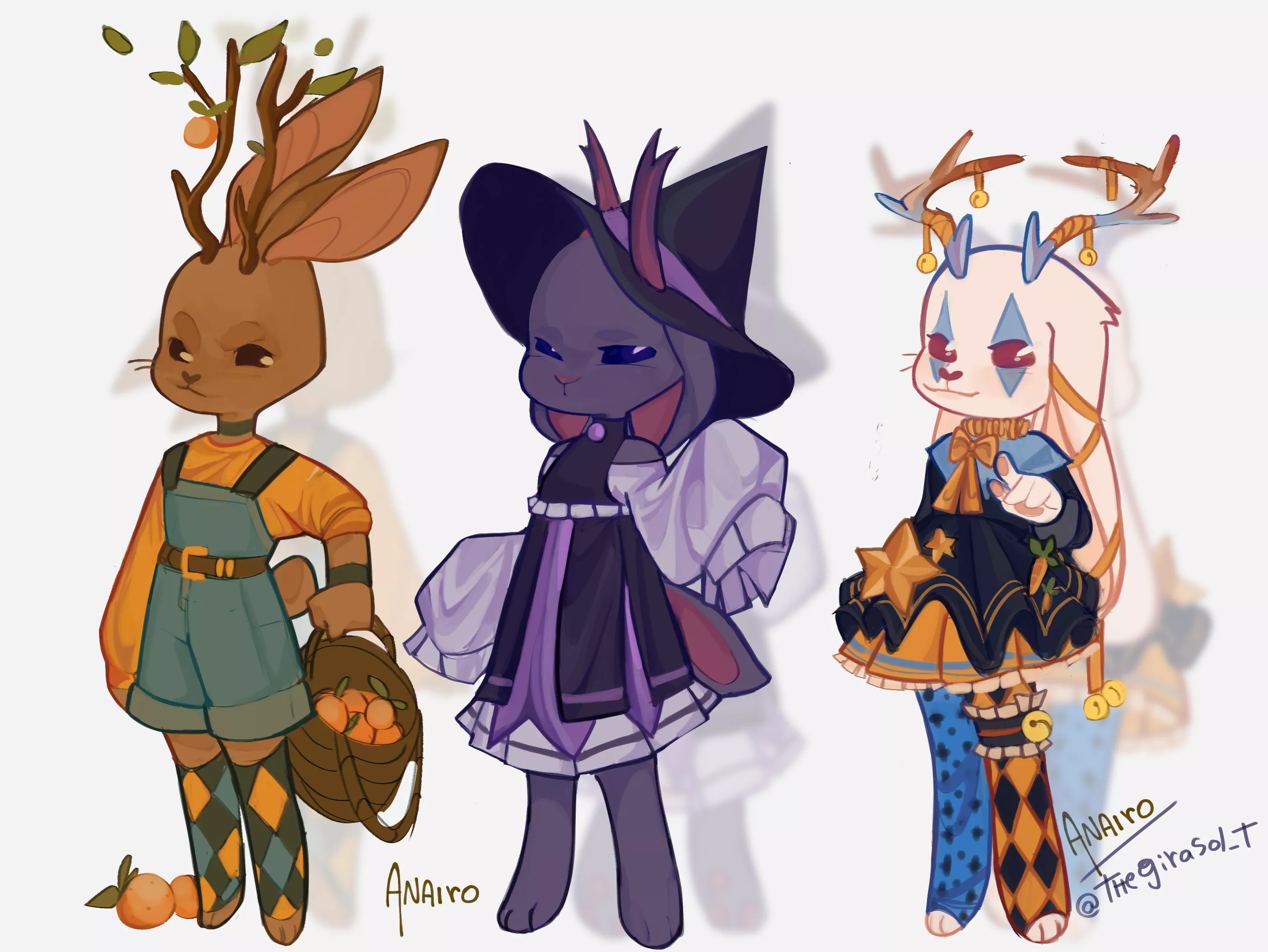jackalopes adoptables via kofi! (art by me)