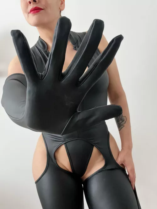 Would you like to feel the amazing touch of my leather gloves on your body?