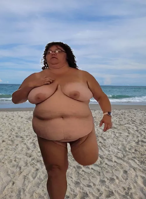 Imagine my sand and salty titties flopping up and down as I hop through the sand.