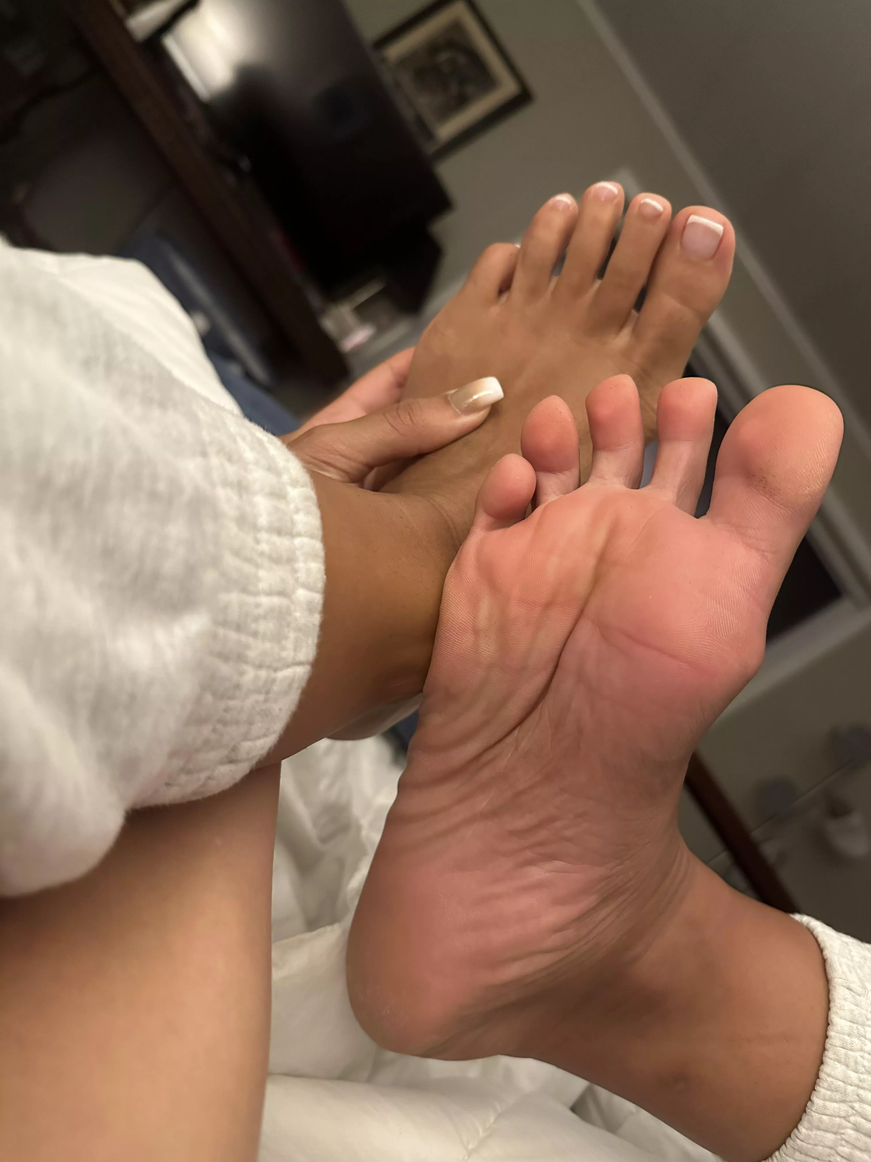 lick the soles or suck the fresh toes?