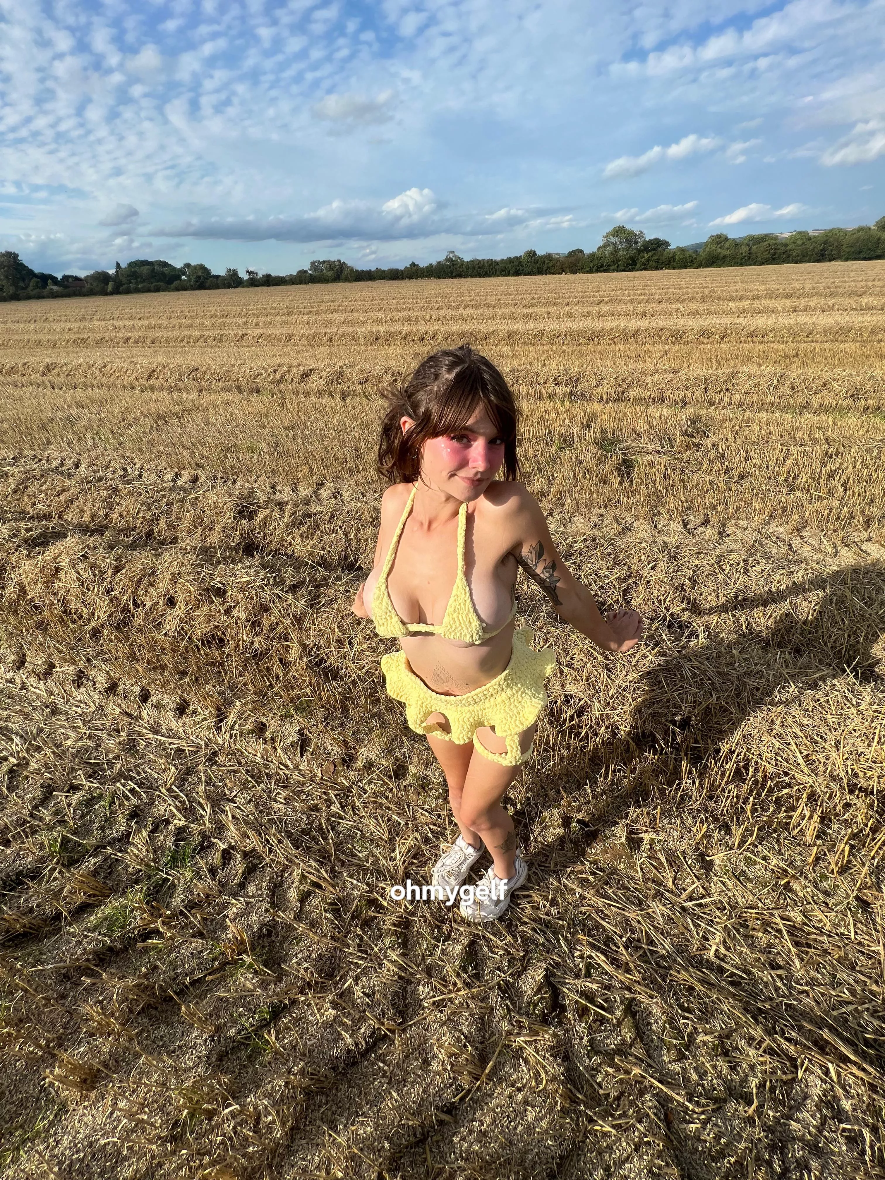 Microkini and ruffle garter skirt set designed by me 🥰