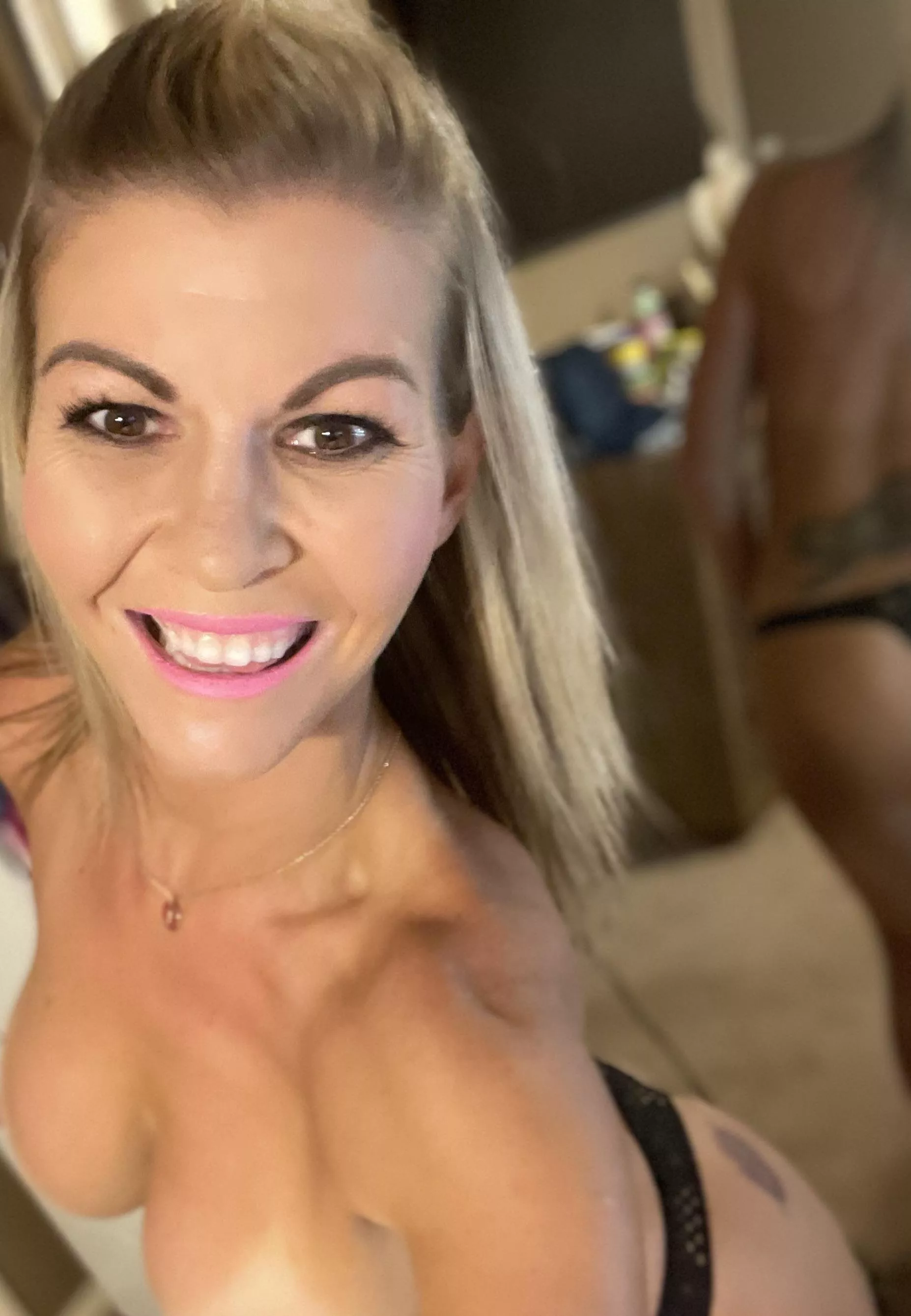 The smile is real, but the tits are fake……would you want to fuck me?