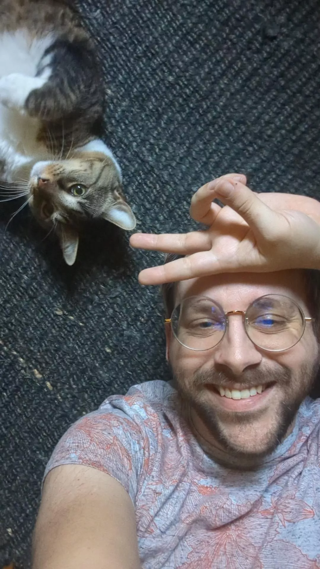 Anxiety brain has me on 2 hrs of sleep, but I've got this guy here to keep me going 😻