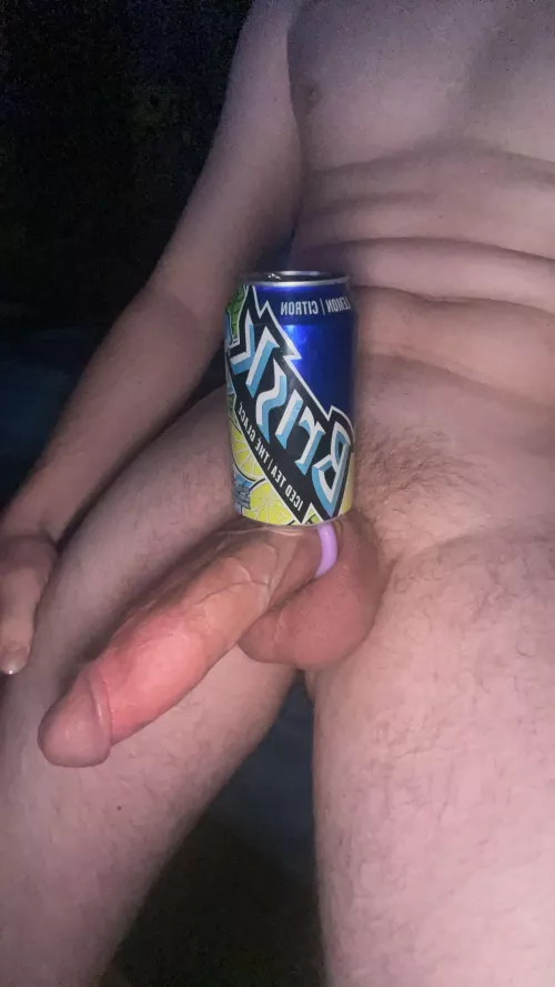 Balancing a can on my cock