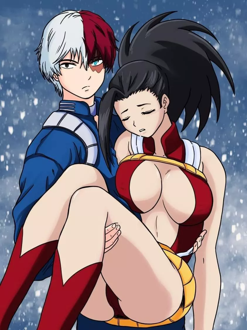 Shoto rescues an unconscious Momo! (Cuttlesquid)