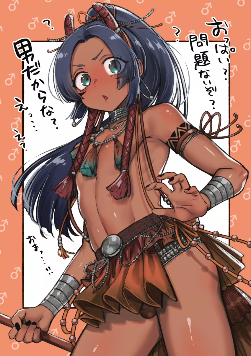 The black nails and tribal style look really good on him (morino bambi) [Original]