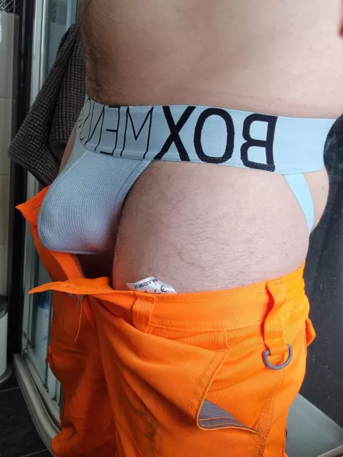 You never know what's under a workman's pants