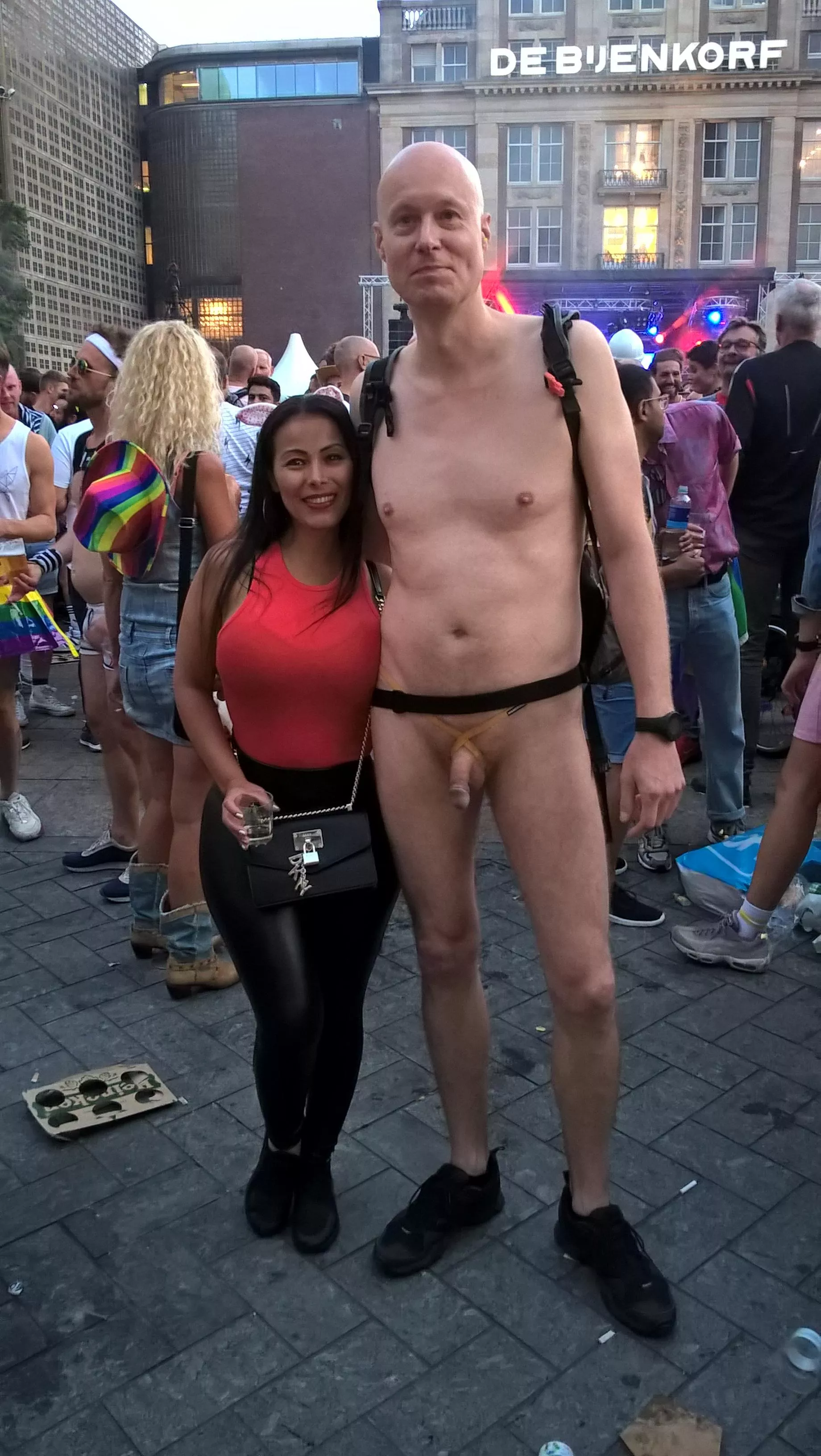 At Pride Amsterdam 2019 with this big boobs girl! More at mynudistlife.wixsite.com/bart, non-commercial website, enjoy/share!