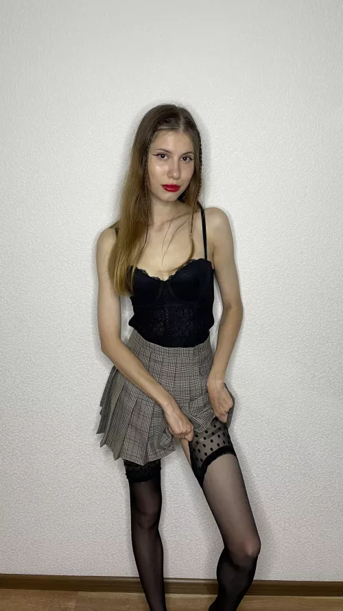 Come closer and see what I'm hiding from you under my skirt