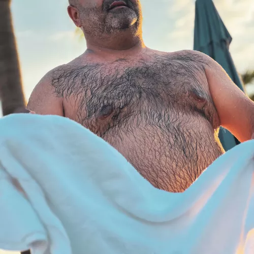 Come here son, daddy is gonna dry you off