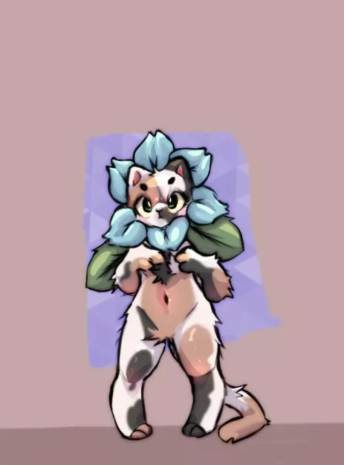 flower kitty art by me :3c